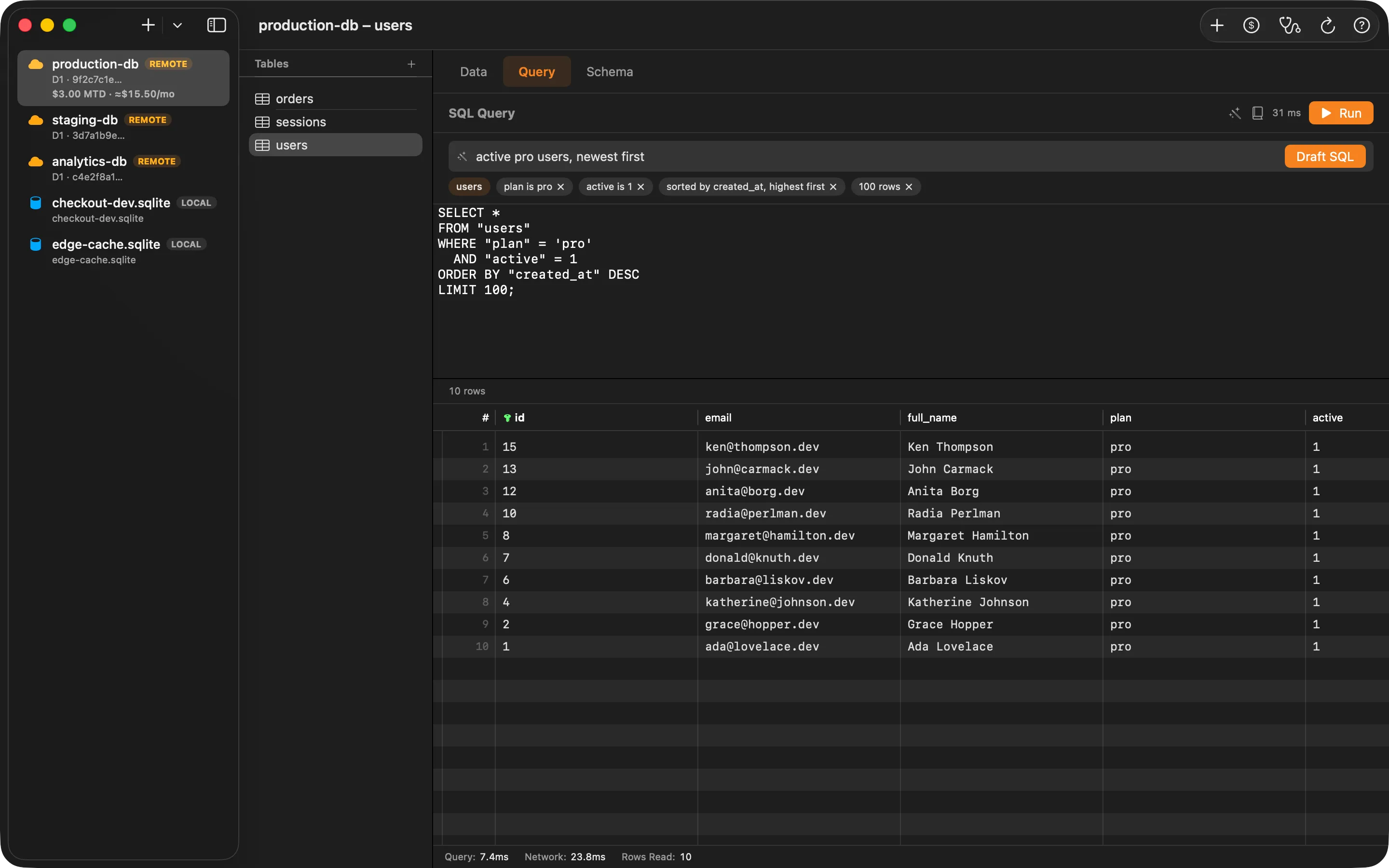 Draft SQL